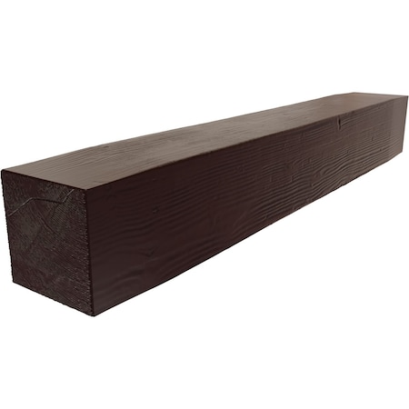 Sandblasted Faux Wood Fireplace Mantel, Burnished Rosewood, 8H X 12D X 84W